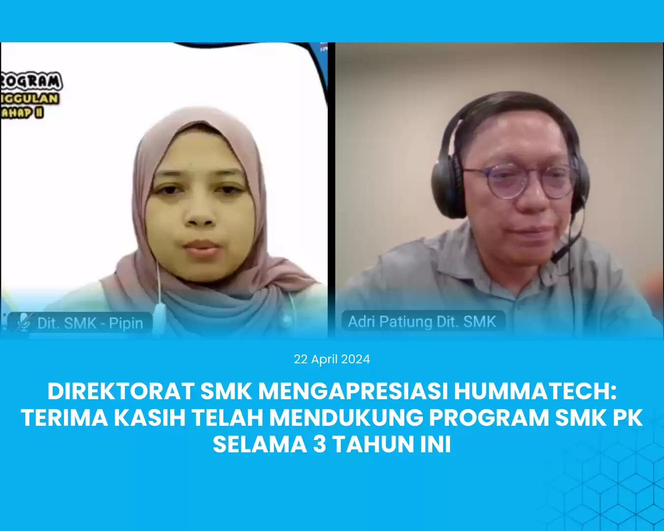 Ketua Tim Kerja Transformasi SMK PK Mengapresiasi Hummatech atas Dukungan Berkelanjutan