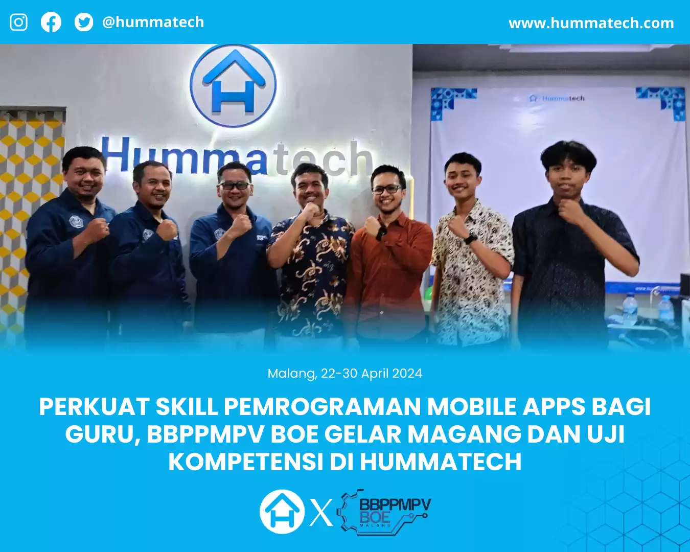 Perkuat Skill Pemrograman Mobile Apps Bagi Guru, BBPPMPV BOE Gelar Magang dan Uji Kompetensi di Hummatech